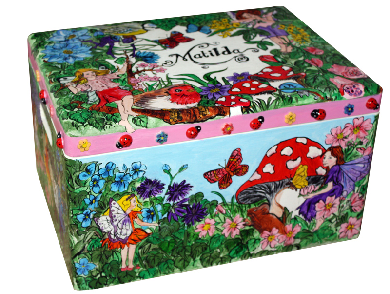 Hand painted best sale toy box